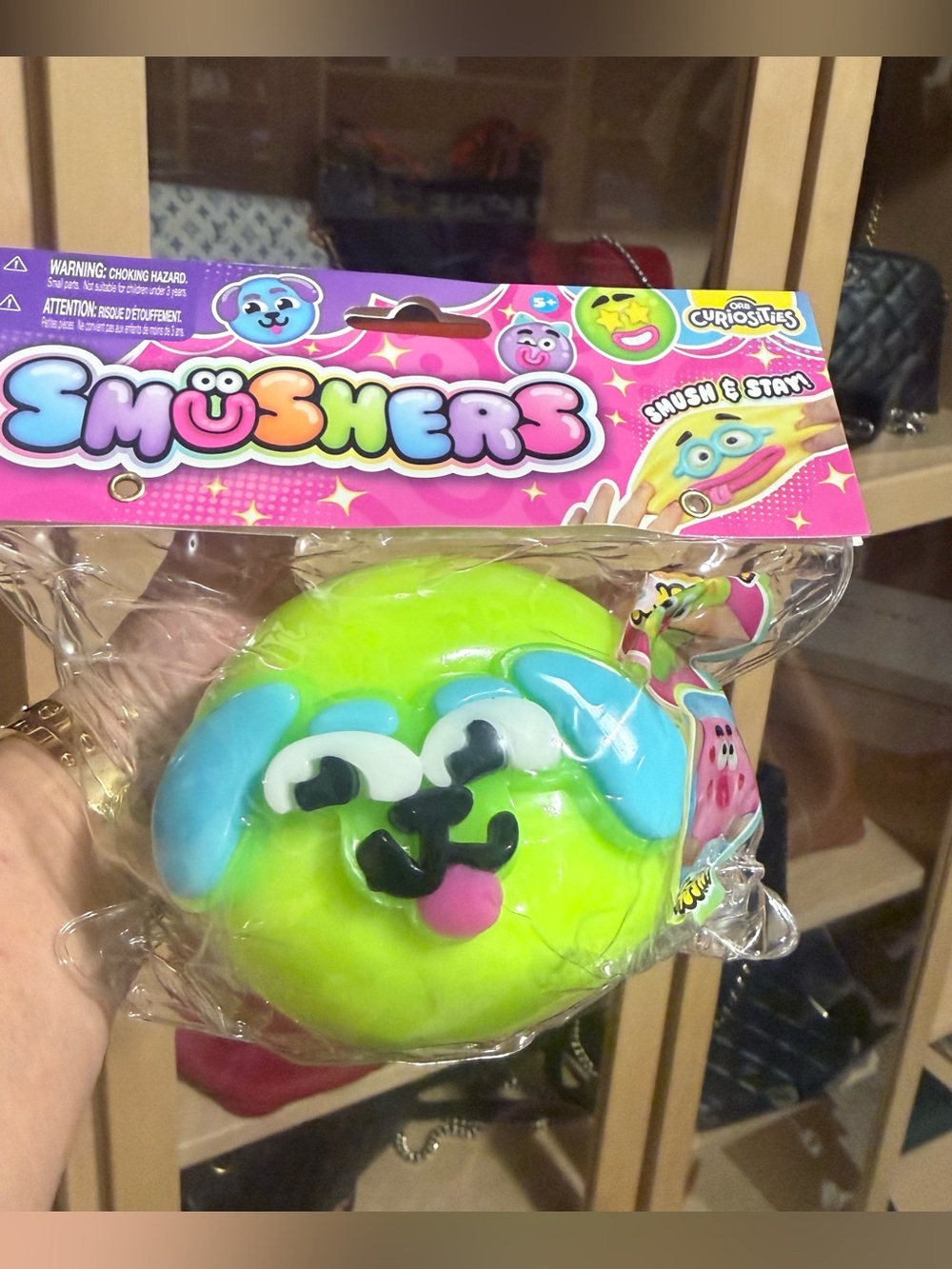 Smushers Neon Green & Blue Squishy Plush-Style Toy